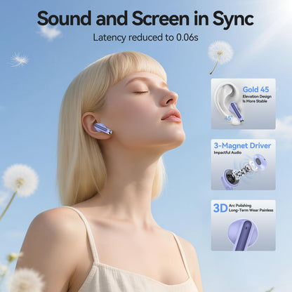 Wireless Earbuds, Bluetooth 5.4 in-Ear Headphones Wireless Bluetooth with ENC 4 Mics, Bluetooth Earbuds 50 Hour Noise-Cancelling Ear Buds with LED Indicator, IPX7 Waterproof for Sports/Work Purple 🍁 All In One Marketplace Canada