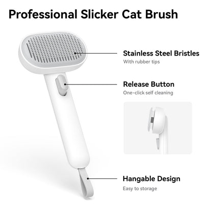 aumuca Cat Brush Dog Brush for Shedding, Cat Brushes for Long or Short Haired Cats, Dog Hair Brush Cat Grooming Brush Cat Comb Cat Deshedding Brush Easily Removes Mats, Tangles, and Loose Fur, White 🍁 All In One Marketplace Canada