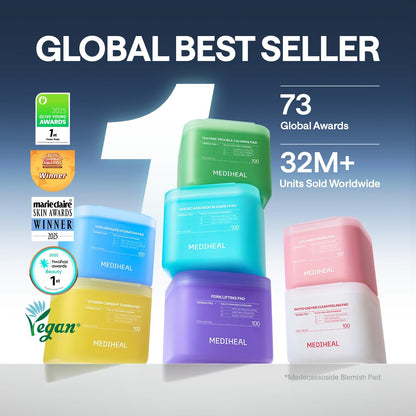 MEDIHEAL PDRN Lifting Toner Pads – Pore Tightening with Plant-Based PDRN, Peptide, Glutathione & PHA, Pore Care, Firming & Wrinkle Care, Stretchy Lifting Fabric, Korean Skin Care, 100 Pads 🍁 All In One Marketplace Canada