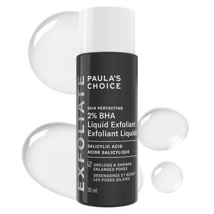 Paula's Choice SKIN PERFECTING 2% BHA Liquid Salicylic Acid Exfoliant, Daily Facial Exfoliator for Enlarged Pores, Wrinkles & Fine Lines, Fragrance-Free, Travel Size - 30 ml 🍁 All In One Marketplace Canada