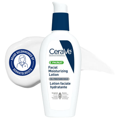 CeraVe Facial Moisturizing Lotion Pm | Ultra Lightweight, Night Face Moisturizer With Hyaluronic Acid | Fragrance Free, 89 Milliliters (1 Pack) 🍁 All In One Marketplace Canada