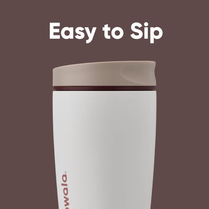 Owala SmoothSip Slider Insulated Stainless Steel Coffee Tumbler, Reusable Iced Coffee Cup, Hot Coffee Travel Mug, BPA Free 12 oz, Vanilla Bean 🍁 All In One Marketplace Canada
