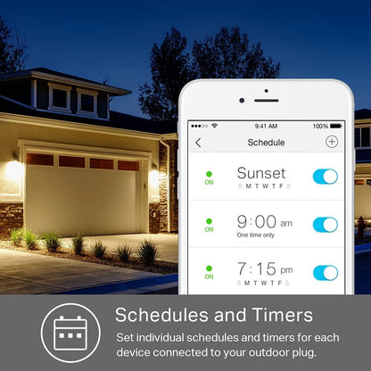 Kasa Smart Outdoor Smart Plug by TP-Link (KP401) - Single Port Smart Home WiFi Outlet, IP64 Weather Resistance, Works with Alexa and Google Home, 2.4GHz WiFi Required, No Hub Required, Black 🍁 All In One Marketplace Canada