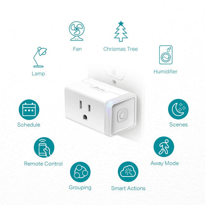 Kasa Smart Plug Mini by TP-Link (HS103P2) - Smart Home WiFi Outlet Works with Alexa, Echo and Google Home, No Hub Required, Remote Control, 2.4GHz WiFi Required, 15 Amp, UL Certified, 2-Pack, White 🍁 All In One Marketplace Canada