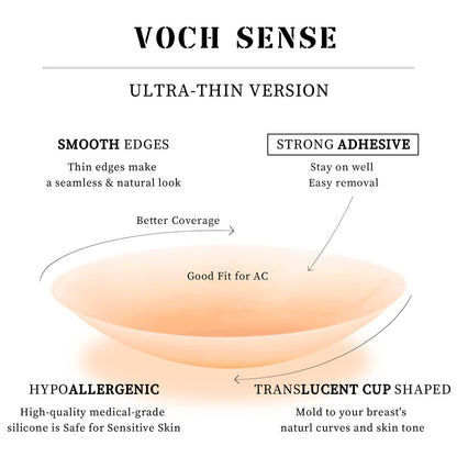 VOCH GALA Nipple Cover for Women 2 Pairs, Reusable Sticky Bra, Ultra Thin Nipple Pasties, Travel Essentials Crème 🍁 All In One Marketplace Canada