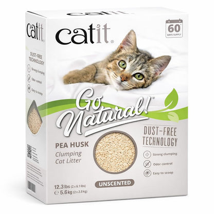 Catit Go Natural Pea Husk Clumping Cat Litter, Unscented, 5.6 kg, Dust Free & Lightweight Cat Litter, Easy to Scoop, Litiere Pour Chat 🍁 All In One Marketplace Canada