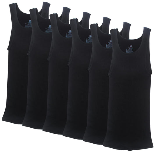 Hanes Mens ComfortSoft 6 Pack FreshIQ Tagless A-Shirts Undershirt, BLACK, Small US 🍁 All In One Marketplace Canada