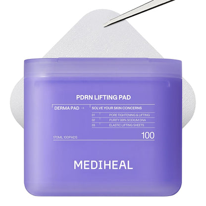 MEDIHEAL PDRN Lifting Toner Pads – Pore Tightening with Plant-Based PDRN, Peptide, Glutathione & PHA, Pore Care, Firming & Wrinkle Care, Stretchy Lifting Fabric, Korean Skin Care, 100 Pads 🍁 All In One Marketplace Canada