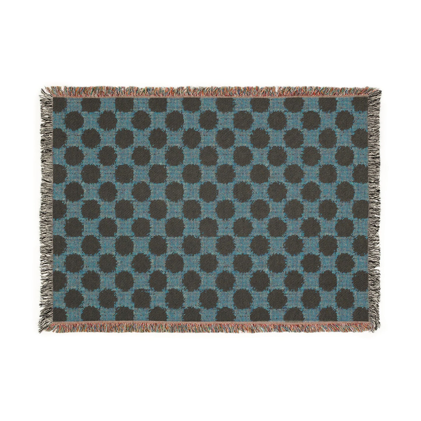Geometric Checkered Woven Throw Blanket