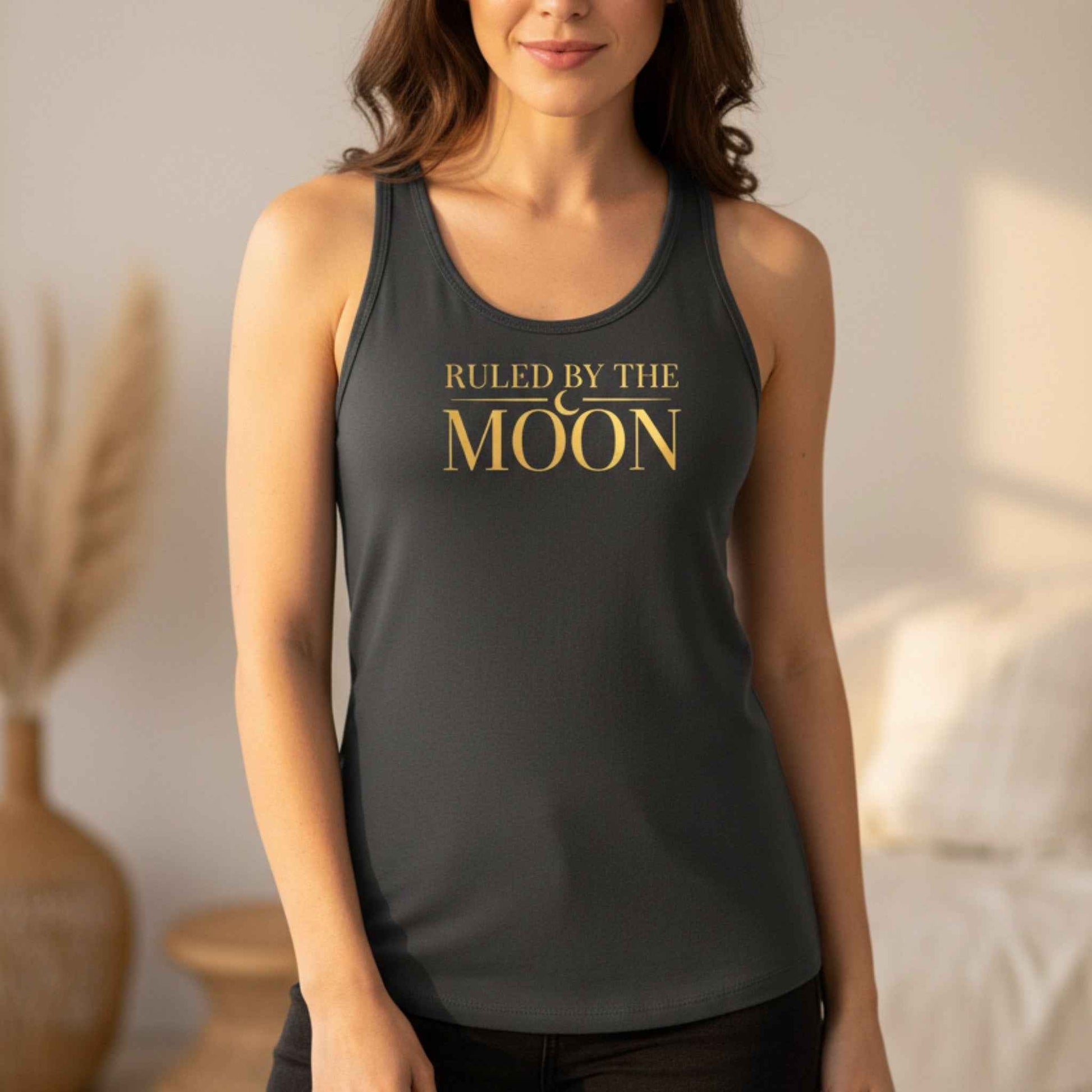 Ruled By The Moon Tank Top | Celestial Racerback for Women | Moon Lover Gift