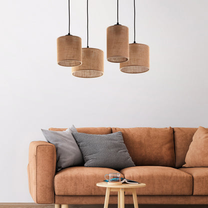 JUTE 4-Light Adjustable Pendant Light for Kitchen Island & Dining Table - AURABAGS SHOP
