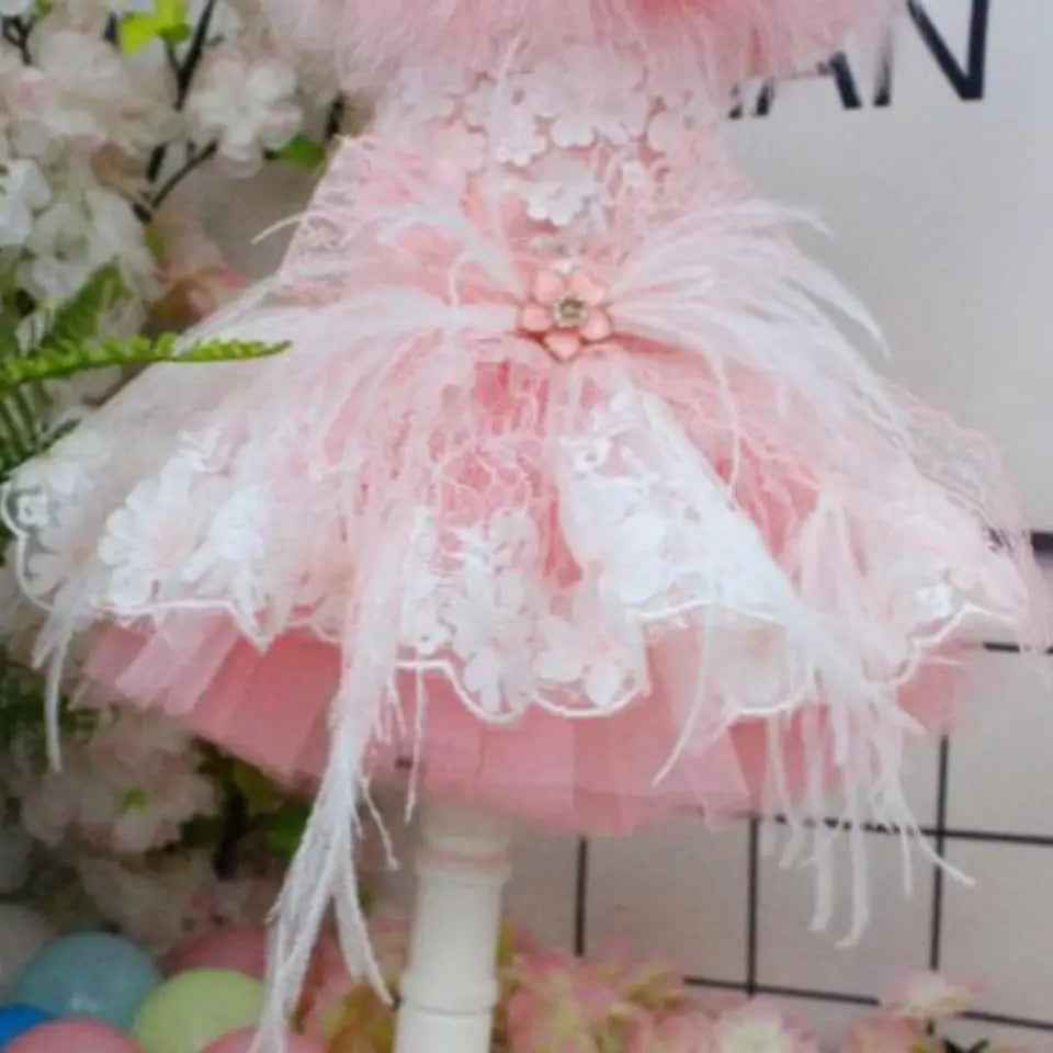 Baby Boo Feather Dog Dress | Elegant Occasion Dog Dress