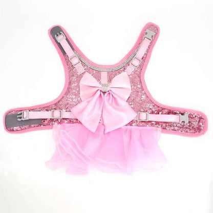 Princess Sequin Tutu Dog Harness Dress | Dog Harness Dress