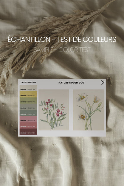 NATURE'S POEM DUO, 2 Oeuvres sur toile étirée, encadré Blanc (Collective)