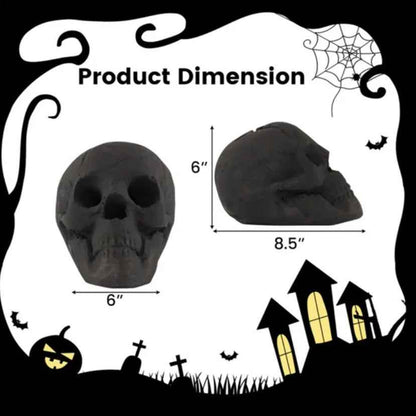Ceramic Halloween Fire Pit Skull – Realistic Flame Effect Outdoor Decoration