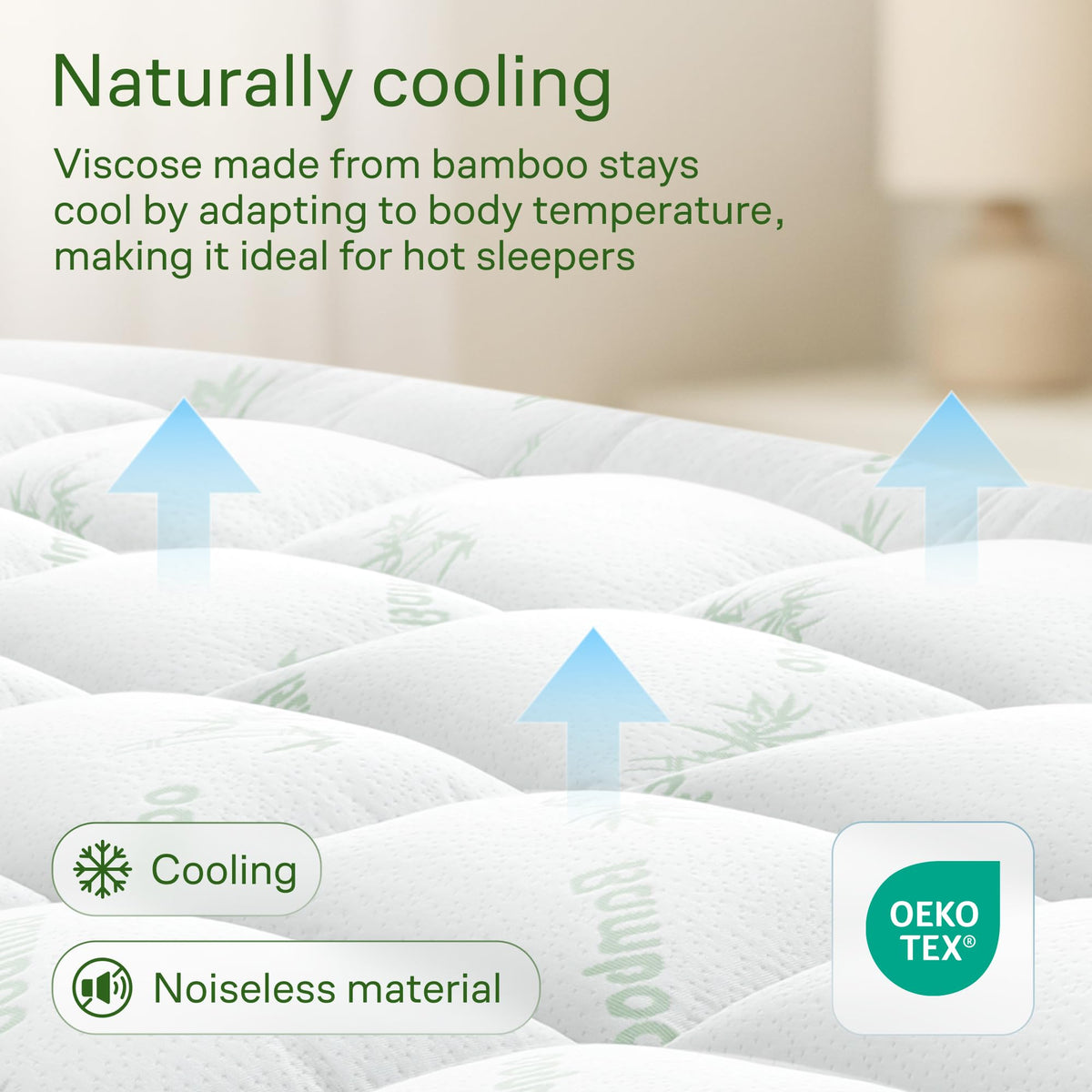 Bamboo Mattress Topper Double/Full Size - Thick Cooling Breathable Pillow Top Mattress Pad for Back Pain Relief - Deep Pocket Topper Fits 8-20 Inches (54x75 Inches, Green) 🍁 All In One Marketplace Canada