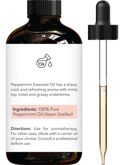 Brooklyn Botany Peppermint Essential Oil - Huge 118 ml - 100% Pure and Natural - Premium Grade with Dropper - for Aromatherapy and Diffuser 🍁 All In One Marketplace Canada
