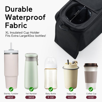 Universal Stroller Organizer with Insulated Cup Holder by Momcozy - Detachable Phone Bag & Shoulder Strap, Fits for Stroller like Uppababy, Baby Jogger, Britax, BOB, Umbrella and Pet Stroller 🍁 All In One Marketplace Canada