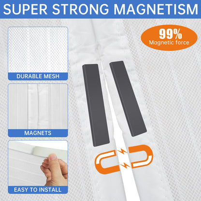 White Magnetic Screen Door Fits Door Size 32x80in Screen Size 34x82in Heavy Duty Mesh Full Frame With Magic Tape 🍁 All In One Marketplace Canada