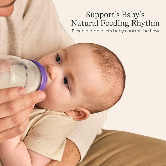 Lansinoh Anti-Colic Baby Bottles for Breastfeeding Babies, 5 Ounces, 3 Count, Includes 3 Slow Flow Nipples, Size S 🍁 All In One Marketplace Canada