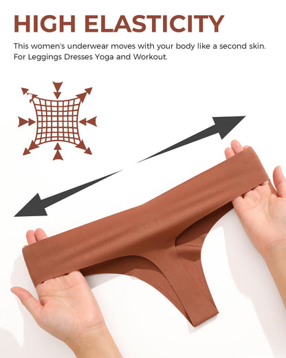 Underwear Womens Seamless Underwear Thongs for Women Sexy No Show V-Waisted Ladies Tangas Panties 6 Pack 🍁 All In One Marketplace Canada
