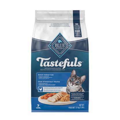 Blue Buffalo Tastefuls Chicken & Brown Rice Recipe Dry Indoor Cat Food for Adult Cats, Real Chicken First, Deliciously Healthy Natural Cat Food, Supports Digestive Care and Coat Health, 7 lbs. 🍁 All In One Marketplace Canada