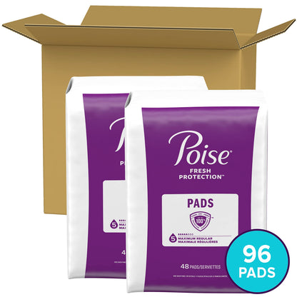 Poise Postpartum Incontinence Pads, Maximum Absorbency, Regular Length, 96 Count (2 packs of 48) 🍁 All In One Marketplace Canada