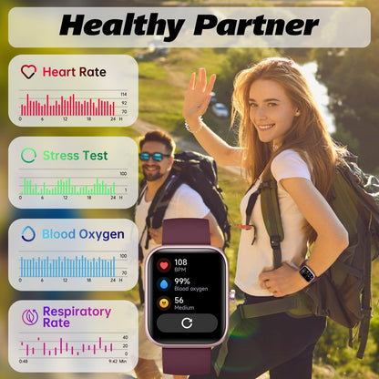 Smart Watch for Men Women with Bluetooth Call, Alexa Built-in, Heart Rate & Sleep Monitor, 1.83" DIY Dial Fitness Watch with 100+ Sport Modes, IP68 Waterproof, Compatible with Android iOS 🍁 All In One Marketplace Canada
