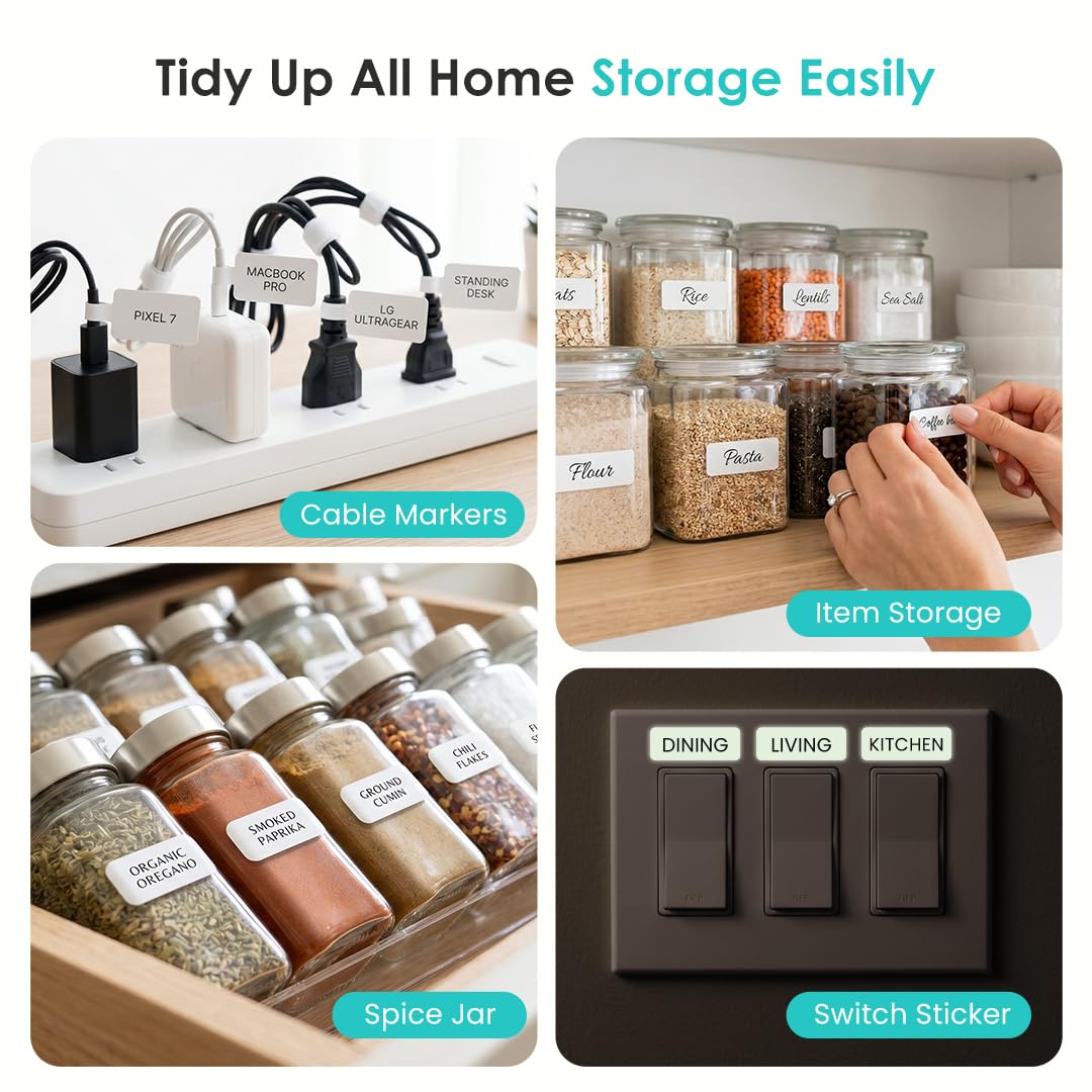 Phomemo D30 Label Maker Machine with Tape, Portable Bluetooth Label Printer, Small Smart Phone Handheld Sticker Mini Labeler Multiple Templates Font Icon Easy to Use Inkless Rechargeable F Office Home 🍁 All In One Marketplace Canada