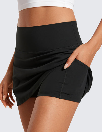 CRZ YOGA Butterluxe Skirts for Women High Waisted A Line Tennis Golf Athletic Casual Skorts with Pockets Black Small 🍁 All In One Marketplace Canada