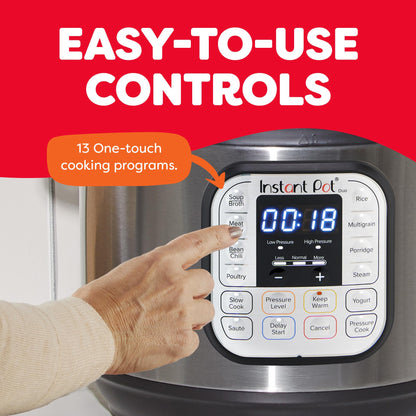Instant Pot Duo 7-in-1 Electric Pressure Cooker, Slow Cooker, Rice Cooker, Steamer, Sauté, Yogurt Maker, Warmer & Sterilizer, 8 Quart, Stainless Steel/Black