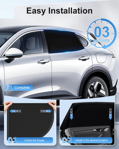 PEMOTech Car Window Shades(2 Pack)-Side Window Sun Shades, UV Protection Breathable Spandex Baby Window Covers for Camping, Universal Fit Most of Cars, Protect Privacy for Family (39.8"x27.2") Black 🍁 All In One Marketplace Canada
