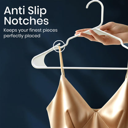 Utopia Home Plastic Hangers, 50 Pack, Clothes Hangers with Shoulder Grooves, Durable Space Saving Coat Hanger for Shirts, Pants, Skirts, Jackets, Blouses, Dresses and Everyday Wardrobe Use (White) 🍁 All In One Marketplace Canada