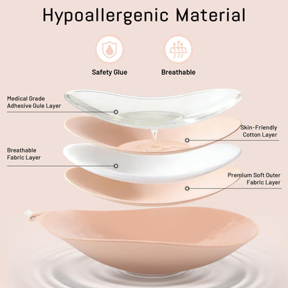GKHWON Adhesive Bra Strapless Backless Invisible Push Up Sticky Bra with Silicone Nipple Covers Reusable Beige+Black A 🍁 All In One Marketplace Canada