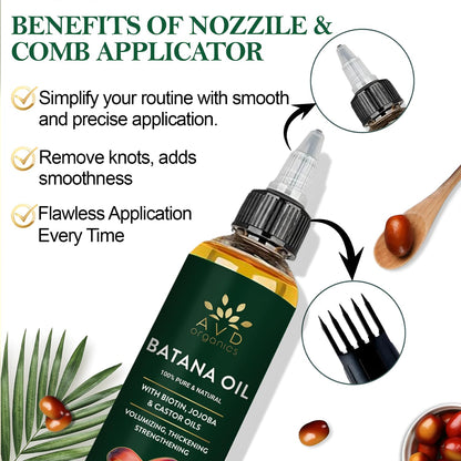 AVD Organics Raw Batana Oil for Hair | 100% Pure batana oil for Hair Growth - Promotes Thicker, Stronger Hair | Ideal for Men & Women | 120ML 🍁 All In One Marketplace Canada