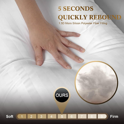 SHERWOOD Pillows Queen Size 2 Pack Hotel Pillow with Cotton Cover and Down Alternative Fiber Fill Bed Pillow for Sleeping(White, Queen 20x30 inch) 🍁 All In One Marketplace Canada