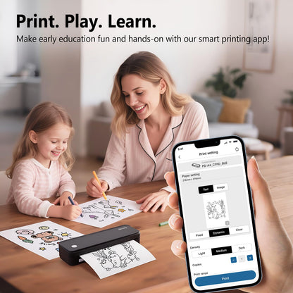 Gloryang Inkless Portable Printer for Travel, Wireless Thermal Printer Supports 8.5 x 11 Inch & A4 Size, Bluetooth Printer Includes Carry Case and 3 Rolls of Thermal Paper Kit, Black 🍁 All In One Marketplace Canada