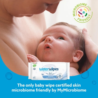 WaterWipes Sensitive+ Newborn & Baby Wipes, 3-In-1 Cleans, Cares, Protects, 99.9% Water, Unscented & Hypoallergenic, 720 Count (12 Packs) 🍁 All In One Marketplace Canada
