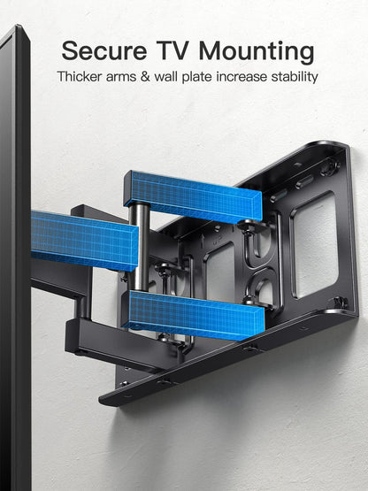 Pipishell Full Motion TV Wall Mount for 26-74 inch TVs, up to 99lbs Max VESA 400x400mm, Wall Mount TV Bracket with Articulating Swivel Extension Tilting Leveling for LED LCD OLED 4K Flat Curved Screen 🍁 All In One Marketplace Canada