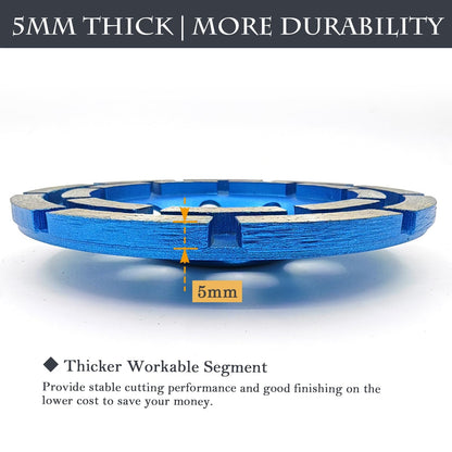 SWIGRANCE 2Pcs Diamond Concrete Grinding Cup Wheels 115mm 4-1/2" Set (Double Row + Turbo Row Segment), Fits 7/8" Arbor for Angle Grinder, Shaping Cleaning Concrete Masonry Marble Granite Brick 🍁 All In One Marketplace Canada