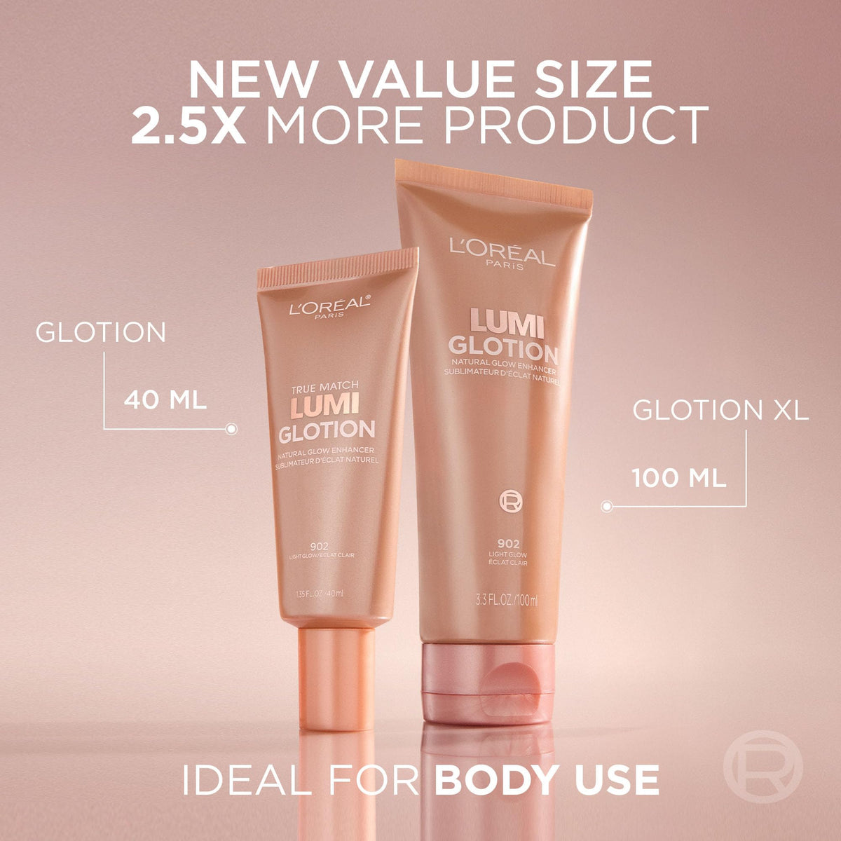 L’Oréal Paris Lumi Glotion Jumbo, Natural Glow Enhancer for Face & Body, Instantly Hydrates and Illuminates Skin, Sheer Colour Tint, Offers a Sunkissed Glow, 903 Medium, 100 mL 🍁 All In One Marketplace Canada