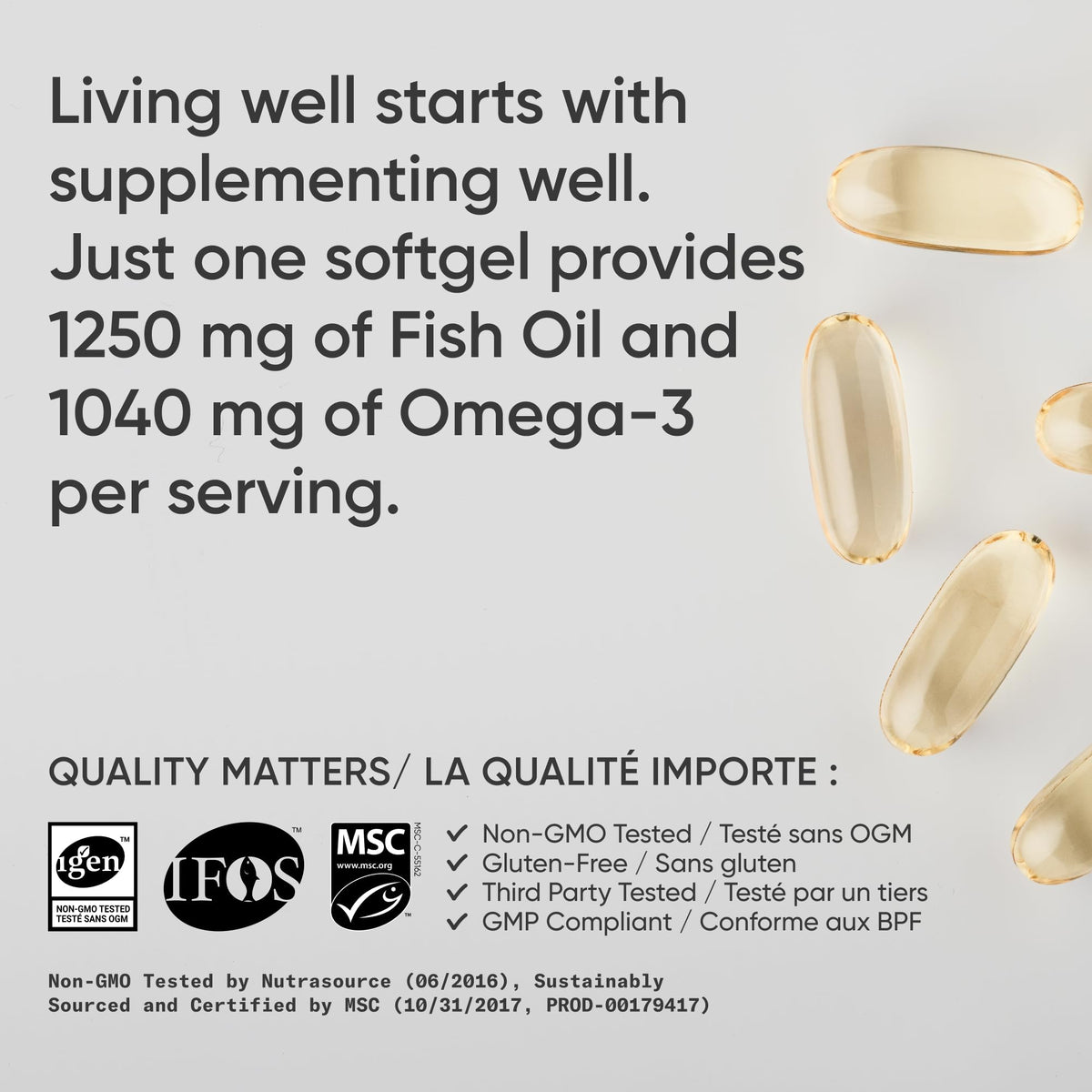 Sports Research® Triple Strength Omega 3 Fish Oil - Burpless Fish Oil Supplement w/EPA & DHA Fatty Acids from Wild Alaskan Pollock - Heart, Brain & Immune Support for Men & Women - 1250 mg, 30 count 🍁 All In One Marketplace Canada