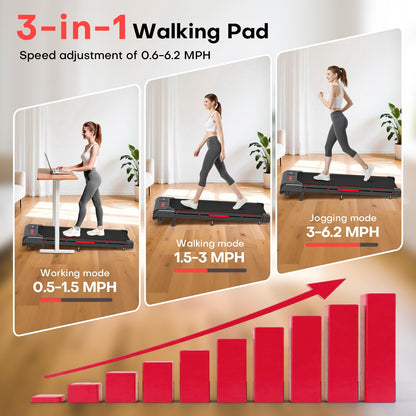 Walking Pad, FOUSAE 3 in 1 Max 6.2 MPH Treadmill for Home with Double Frame 330 LB Weight Capacity, Powerful 2.5 HP Wider Belt Walking Pad with 9% Incline, 12 HIIT Programes, Magnetic Remote Control 🍁 All In One Marketplace Canada