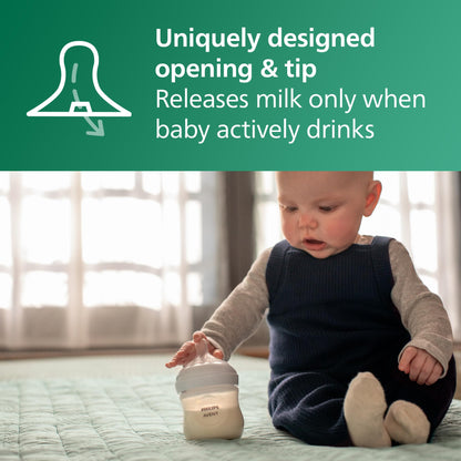 Philips Avent Natural Glass Baby Bottles with Natural Response Nipples (Slow Flow, Flow 2), 4oz, 3-pack, SCY910/03 🍁 All In One Marketplace Canada