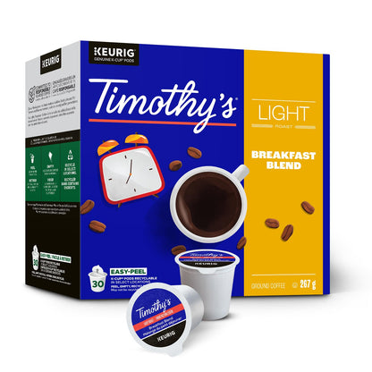 Timothy`s Breakfast Blend Single Serve Keurig K-Cup Pods for Keurig Brewers, 30 Count 🍁 All In One Marketplace Canada