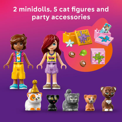 LEGO Friends Cat Birthday Party & Tree House Building Toy - Pretend Play Building Blocks W/Cat Toys & 2 Minidolls - Creative Storytelling Kids Toy for Girls and Boys, 9+ - Birthday Gift Idea- 42666 🍁 All In One Marketplace Canada