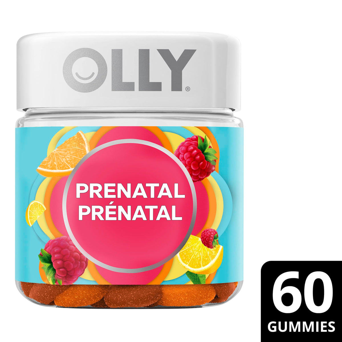 OLLY Prenatal Gummy Supplement Sweet Citrus Multivitamin to help support Mommy & Baby, with no artificial flavours and colours, 30 day supply (60 gummies) 🍁 All In One Marketplace Canada