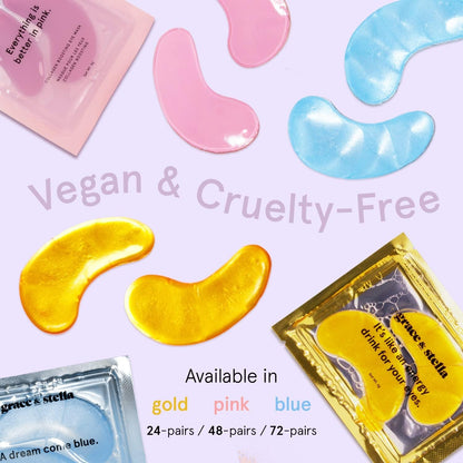 grace & stella Award Winning Under Eye Mask - Gifts for Her - Birthday Gifts for Women - Gel Eye Patches for Dark Circles, Puffy Eyes, Wrinkles, Undereye Bags - Self Care Gifts (24 Pairs, Pink) 🍁 All In One Marketplace Canada