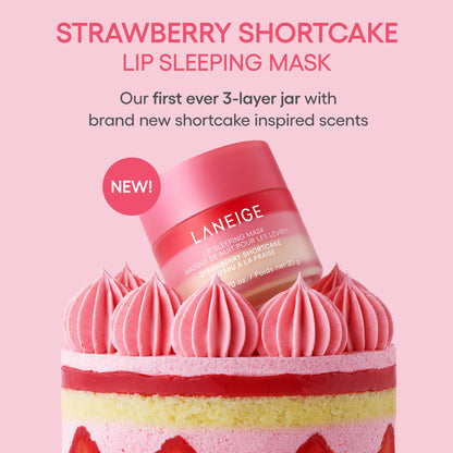 Laneige Berry Sweet Lip Trio Set | Lip Sleeping Mask Strawberry Shortcake & Mini Lip Glowy Balms in Berry & Vanilla