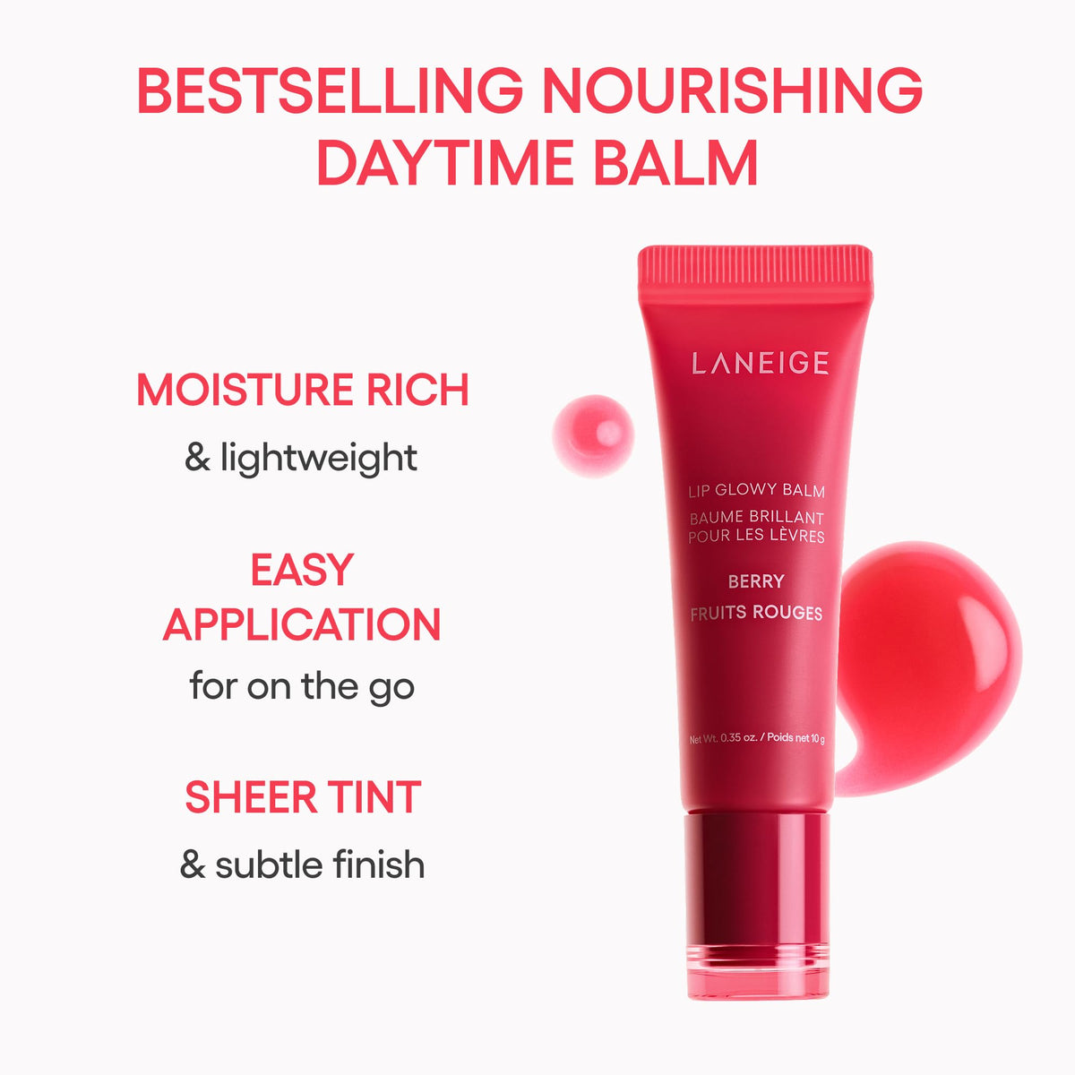 Laneige Berry Sweet Lip Trio Set | Lip Sleeping Mask Strawberry Shortcake & Mini Lip Glowy Balms in Berry & Vanilla